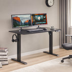 Electric Standing Desk, Adjustable Height Stand up Desk, 24x48 Inches Sit Stand Home Office Desk,Black Frame/Black Top