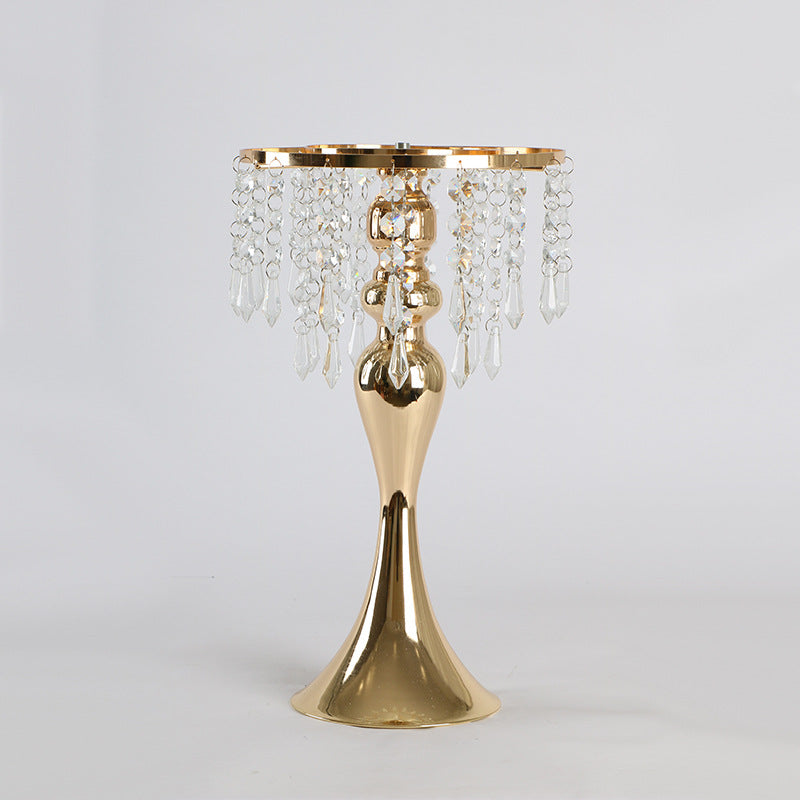 Crystal Candle Holder Handicraft Table Flower Decoration Photo Zone Sign-in Table Decoration