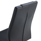 Modern dining chairs with faux leather padded seats, dining room chairs, gold metal leg upholstered chairs, suitable for kitchens, living rooms, bedrooms, and offices, set of 6 (black+PU leather)C-001