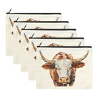 Baha Ranch Western Bull Pack of 5 bags Cosmetic Bag Made in America Baha Ranch Western Wear
