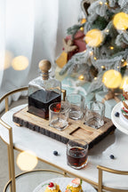 S/6 Alaine Bar Set with Mango Wood Stand