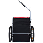 Large Folding Bike Trailer for Dogs – 66LB Capacity All-Terrain Pet Carrier, Durable Steel Frame for Cycling, Jogging, Camping & Outdoor Adventures, Black- Red