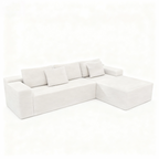 104.3*68.9'Modular sectional sofa seat,Upholstered compressed couch for living room,Bedroom,Apartment,No assembly required,2PC free combination,Plush corduroy fabric,WHTIE