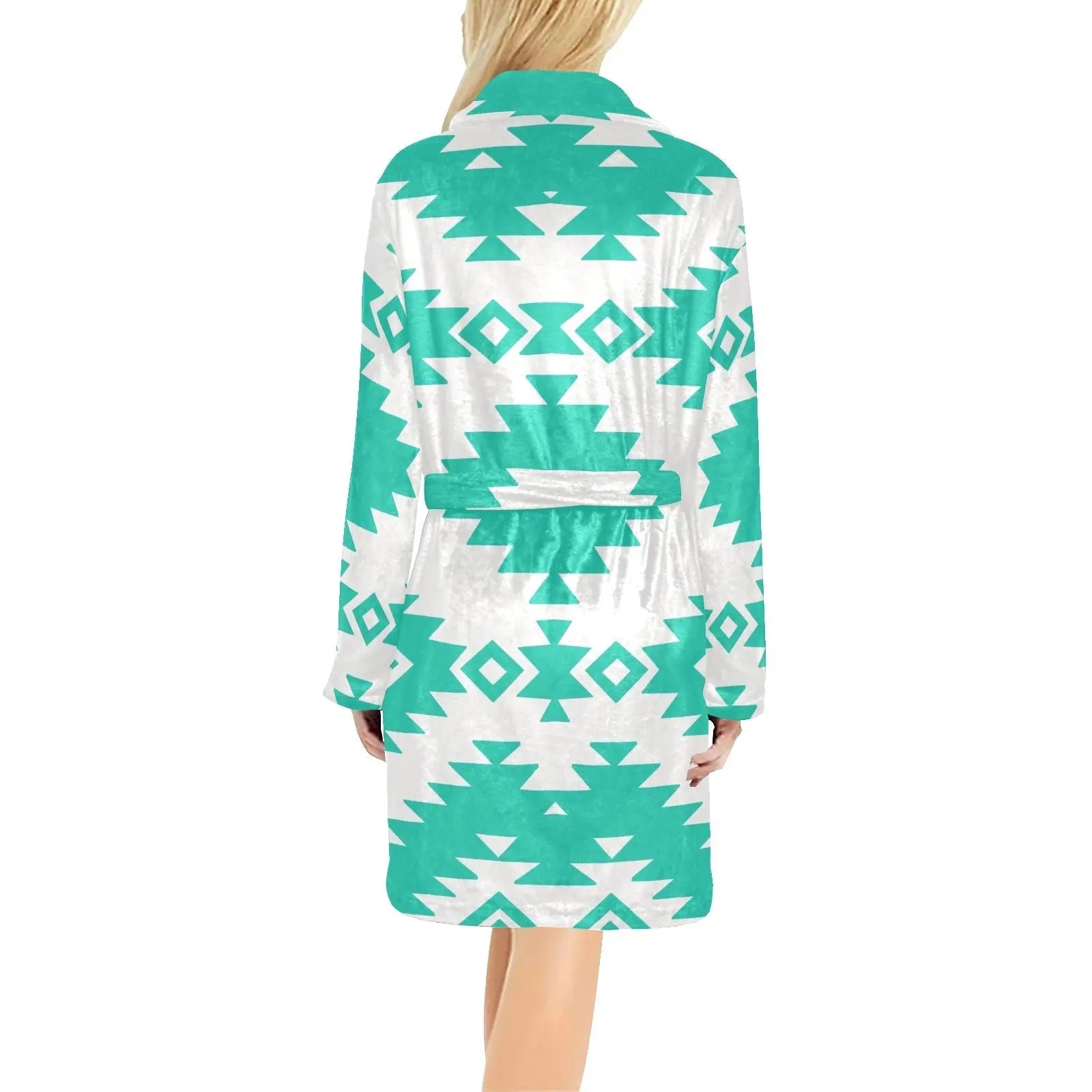 Turquoise Aztec Women's Western Bath Robe Baha Ranch Western Wear