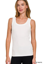 Zenana Melange Rib Tank Top