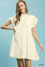 Umgee Ruffle Flutter Sleeve Dress