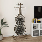 Cello Shape Wine Bakers Rack, Freestanding Wine Rack with Storage Bottle, Wine Storage Home Bar for Liquor and Wine, Organizer for Kitchen, Dining Room