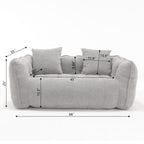 Cozy Beanbag Chair with High Resilience Foam Core for Two - Grey Chenille, 66x35x25 inches