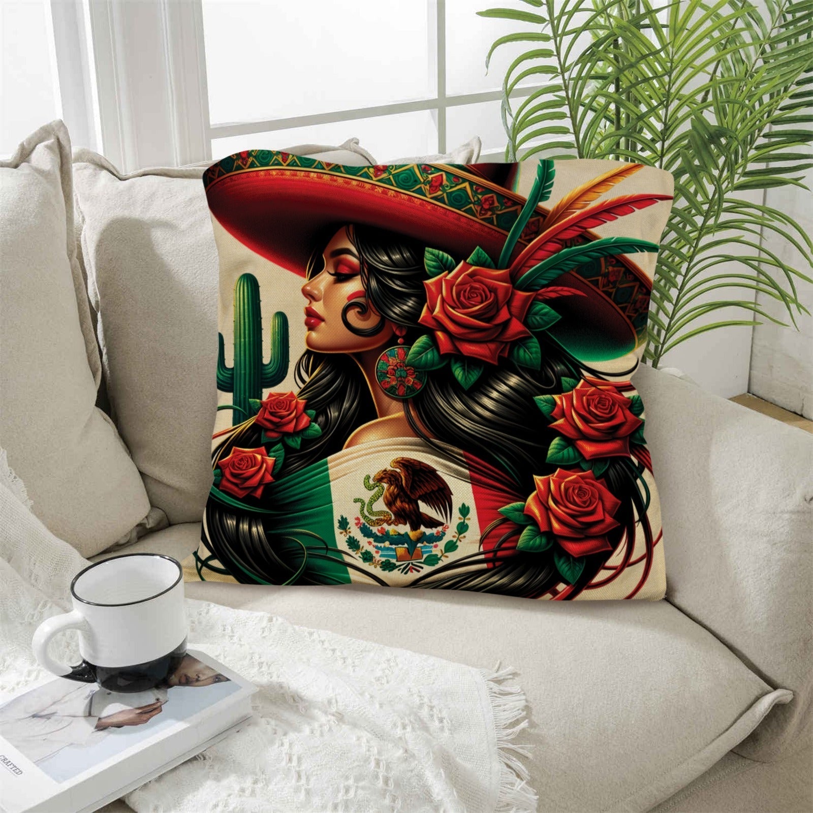 Colores De Mexico La Mexicana Pillow Case Made in America Baha Ranch Western Wear