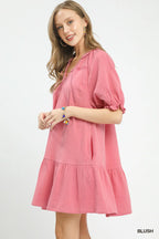 Umgee Cotton Gauze Mini Dress