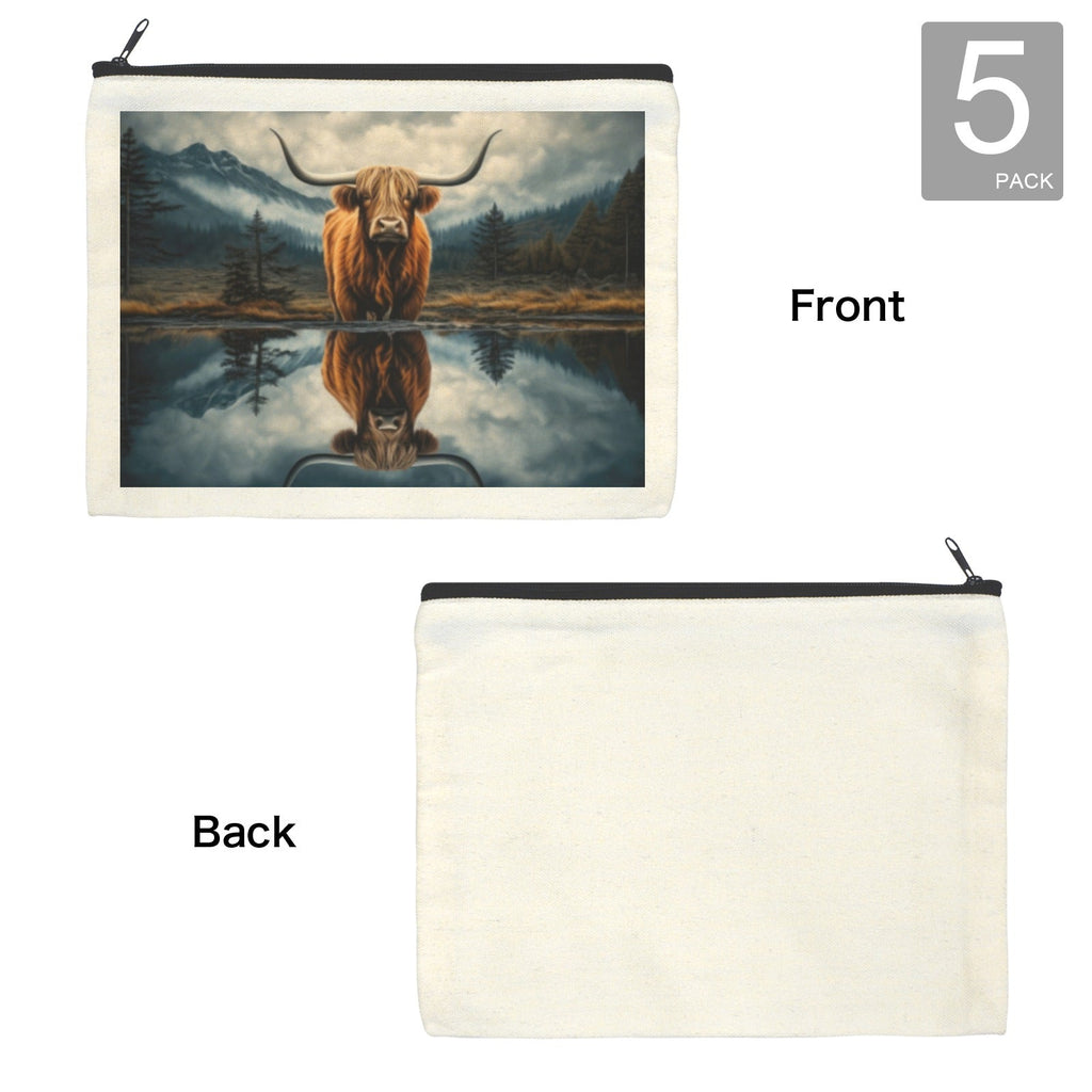 Baha Ranch Reflection Highland Cow Cosmetic Bag Made in America Baha Ranch Western Wear