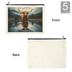 Baha Ranch Reflection Highland Cow Cosmetic Bag Made in America Baha Ranch Western Wear