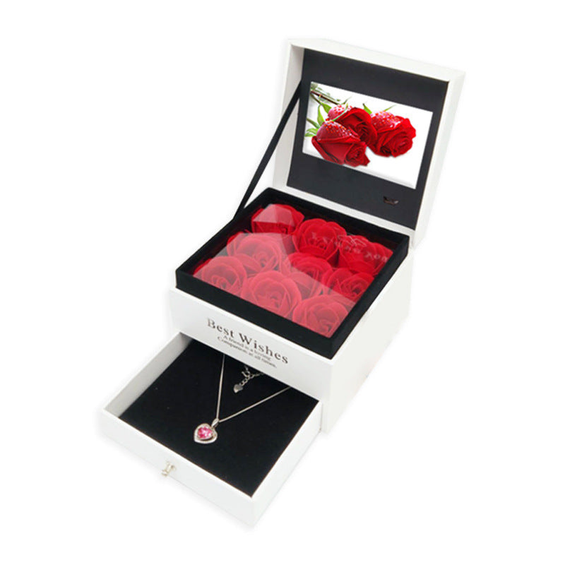 Preserved Flower Gift Box Can Play Video Clips
