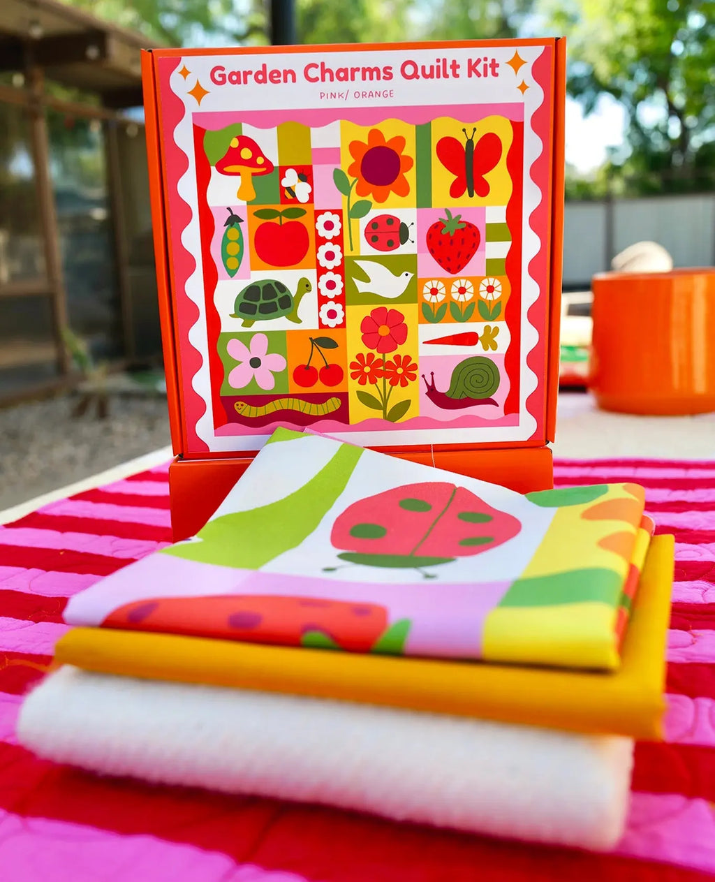 Garden Charms Quilt Kit - Pink/ Green With Love by Kristy