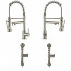Kitchen Faucet with Pull Down Sprayer, Touch On Single Handle 2- Function Stainless Steel Spring Neck, Single Hole Installation for Residential, Commercial, RV, Bar & More, Brushed Nickel