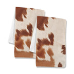 Cow Print Set of 2 Dish Towels made in America Kitchen Towels Baha Ranch Western Wear