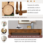 63inch Long Wood Console Table with 3 Drawers and 1 Bottom Shelf for Entryway Hallway Easy Assembly Extra-thick Sofa Table( Brown)