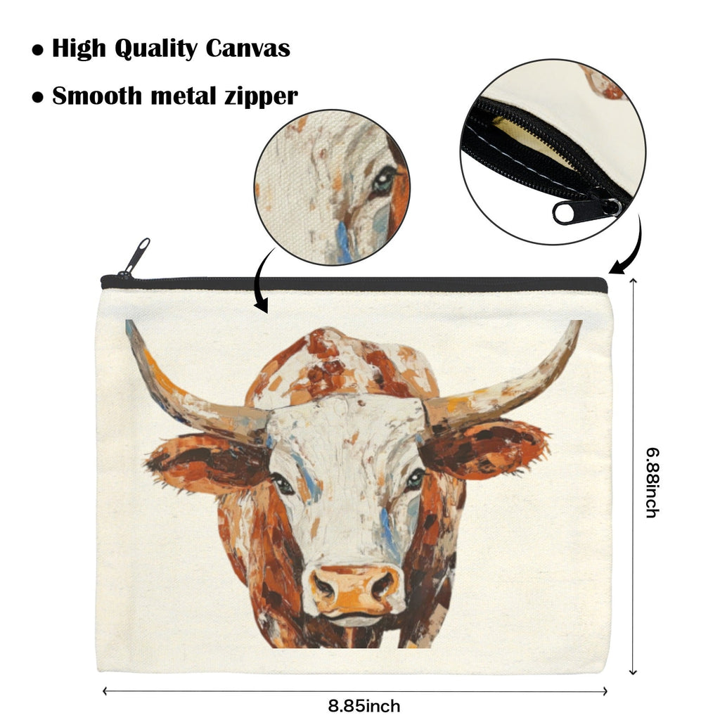 Baha Ranch Western Bull Pack of 5 bags Cosmetic Bag Made in America Baha Ranch Western Wear