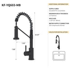 Bothwa Home CUPC Certified 19' Single Handle Kitchen Faucet (Matt Black Finish)
