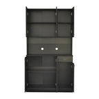 70.87' Tall Wardrobe& Kitchen Cabinet, with 6-Doors, 1-Open Shelves and 1-Drawer for bedroom,Black