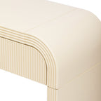 TREXM Modern Console Table with 2 Storage Drawers, Fluted Entryway Table with Rounded Silhouette for Hallway Living Room and Entryway (Apricot Cream)