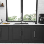Modern Brushed Nickel 30 x 22 Inch Kitchen Sink Drop-In 16 Gauge Stainless Steel Single Bowl Topmount Basin