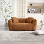 Cozy Beanbag Chair with High Resilience Foam Core for Two - Yellow Chenille, 66x35x25 inches