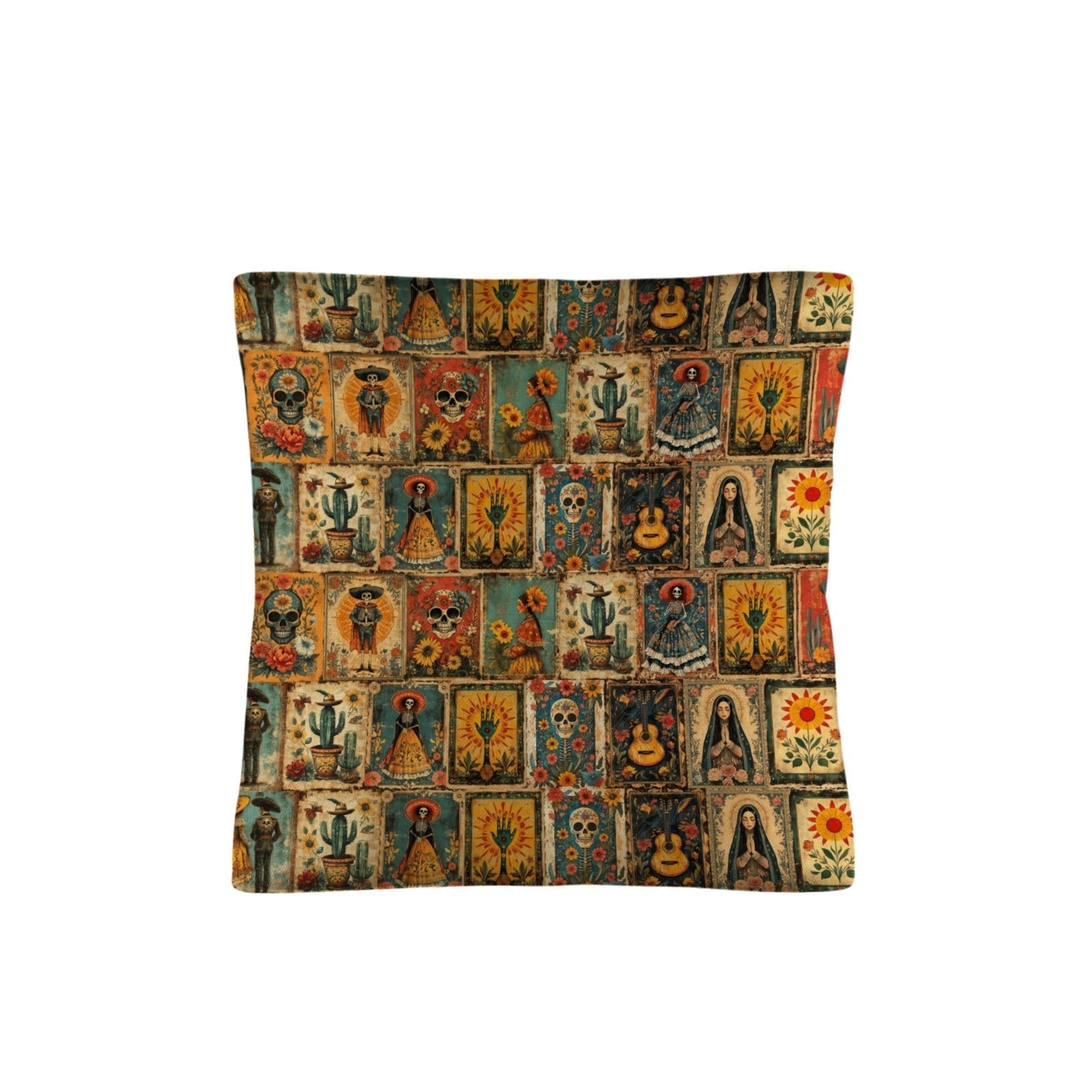 Colores de Mexico Dia de los Muertes Pillow Case Made in America Baha Ranch Western Wear