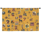 Vintage Cowboy Collage Western Curtains 52" x 63" Made in America Baha Ranch Western Wear