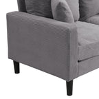 Modern Upholstered Light Gray Loveseat Sofa with Wooden Frame for Small Spaces