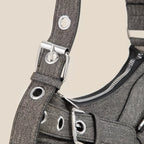 Fame Denim Belt Accent Shoulder Bag