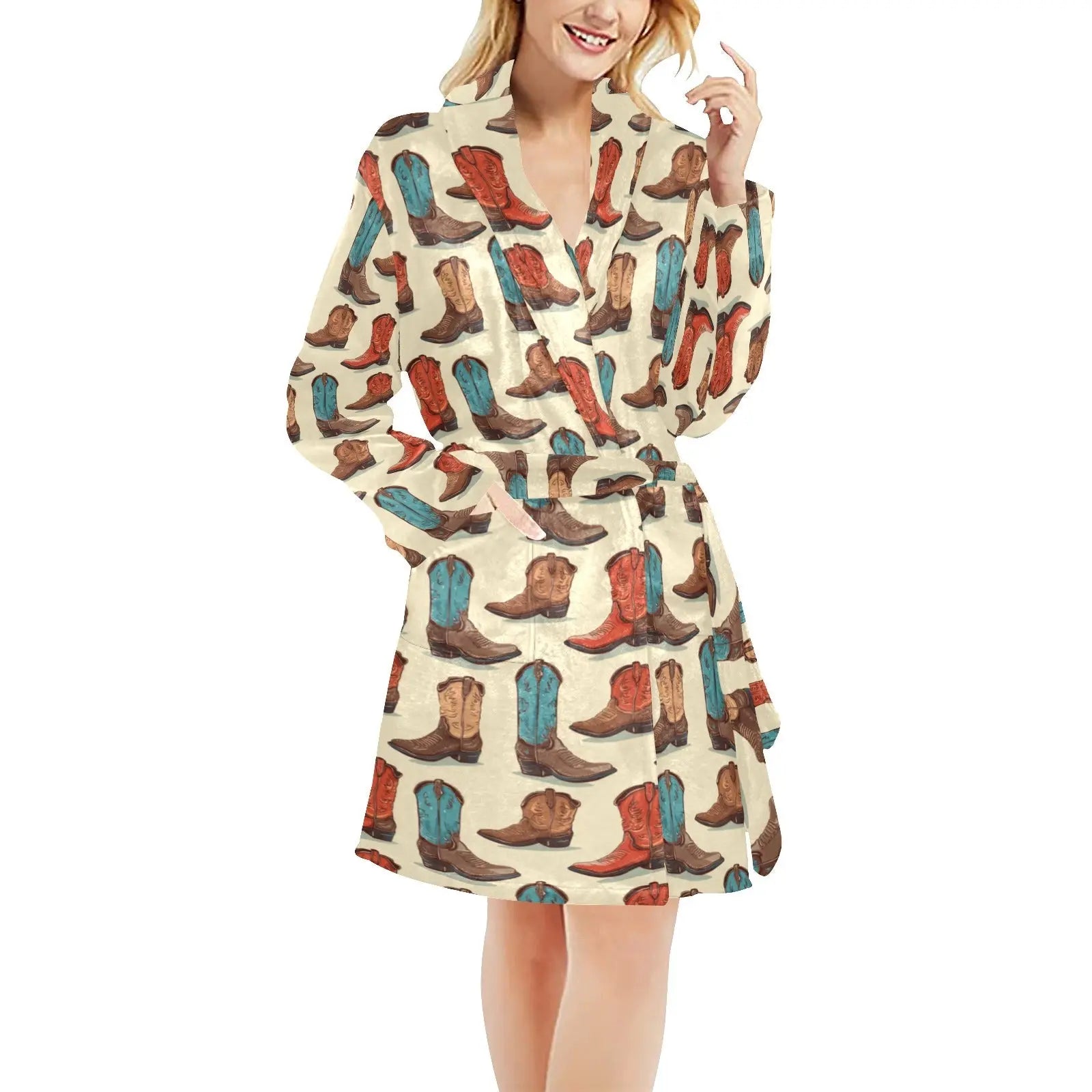 Baha Ranch Got My Boots Western Bath Robe Baha Ranch Western Wear