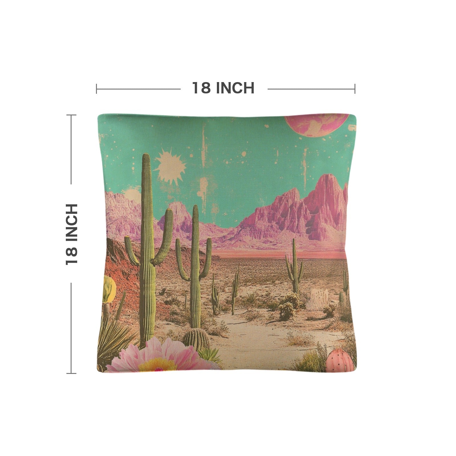 Baha Ranch Retro Pop Western Purple Mountain Desert Pillow Case Made in America Baha Ranch Western Wear
