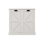 Two-Compartment Tilt-Out Laundry Sorter Cabinet-White