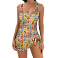 Baha Ranch Vintage Rodeo Poster Skirted Swimsuit Baha Ranch Western Wear