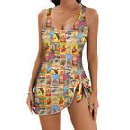 Baha Ranch Vintage Rodeo Poster Skirted Swimsuit Baha Ranch Western Wear