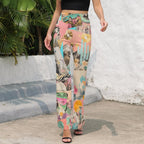 Baha Ranch Retro Pop Western Collage Flare Pants Baha Ranch Western Wear