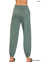 Zenana Scuba Elastic Waist Joggers with pockets