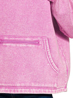 Zenana Fleece Washed High Neck Kangaroo Pocket Sweatshirt