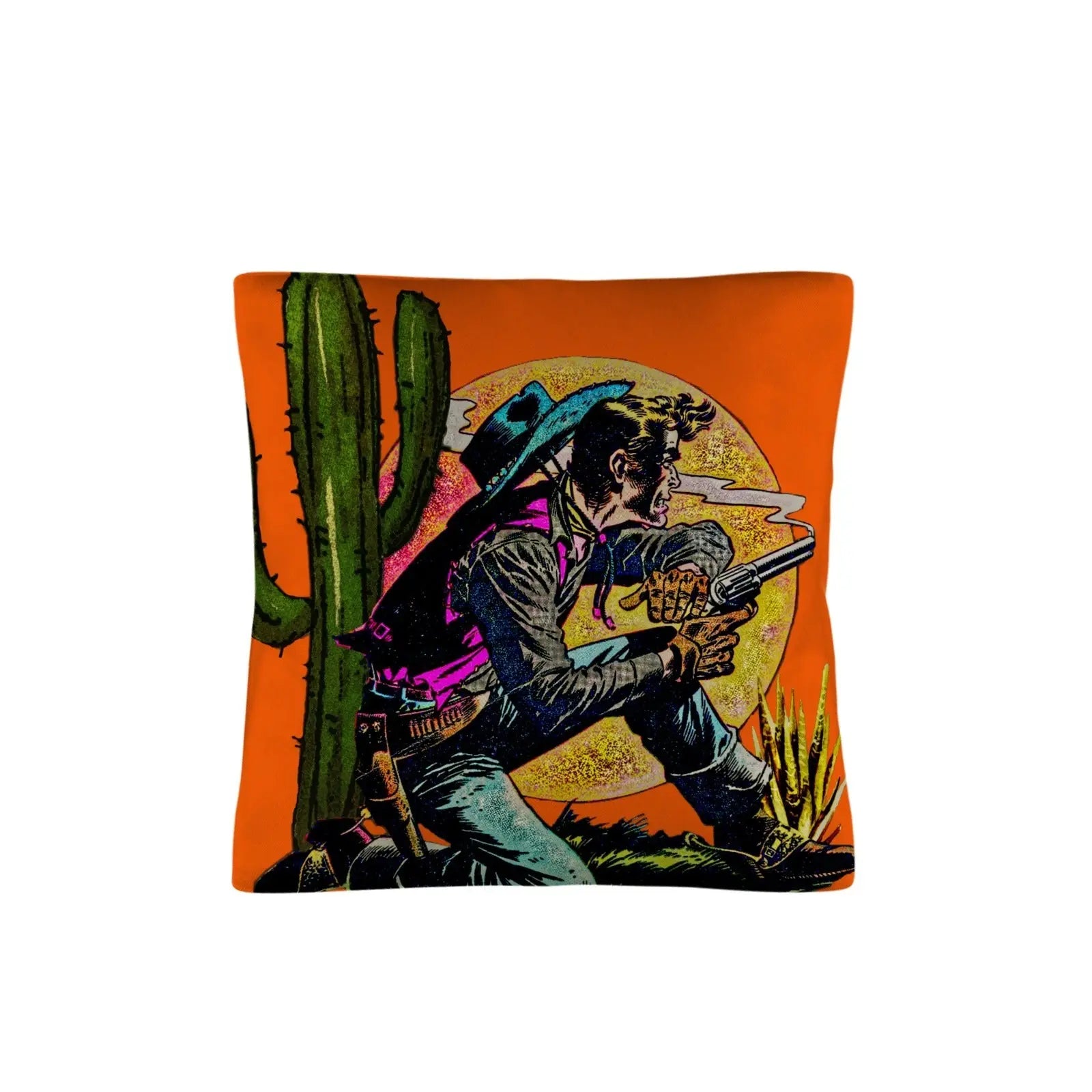 Wild West Cowboy Throw Pillow Case Made in America Baha Ranch Western Wear