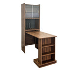Folding Desk with Storage, Space-Saving Foldable Computer Desk for Small Spaces, Writing Study Table for Home Office, Bedroom, Dorm, Apartment