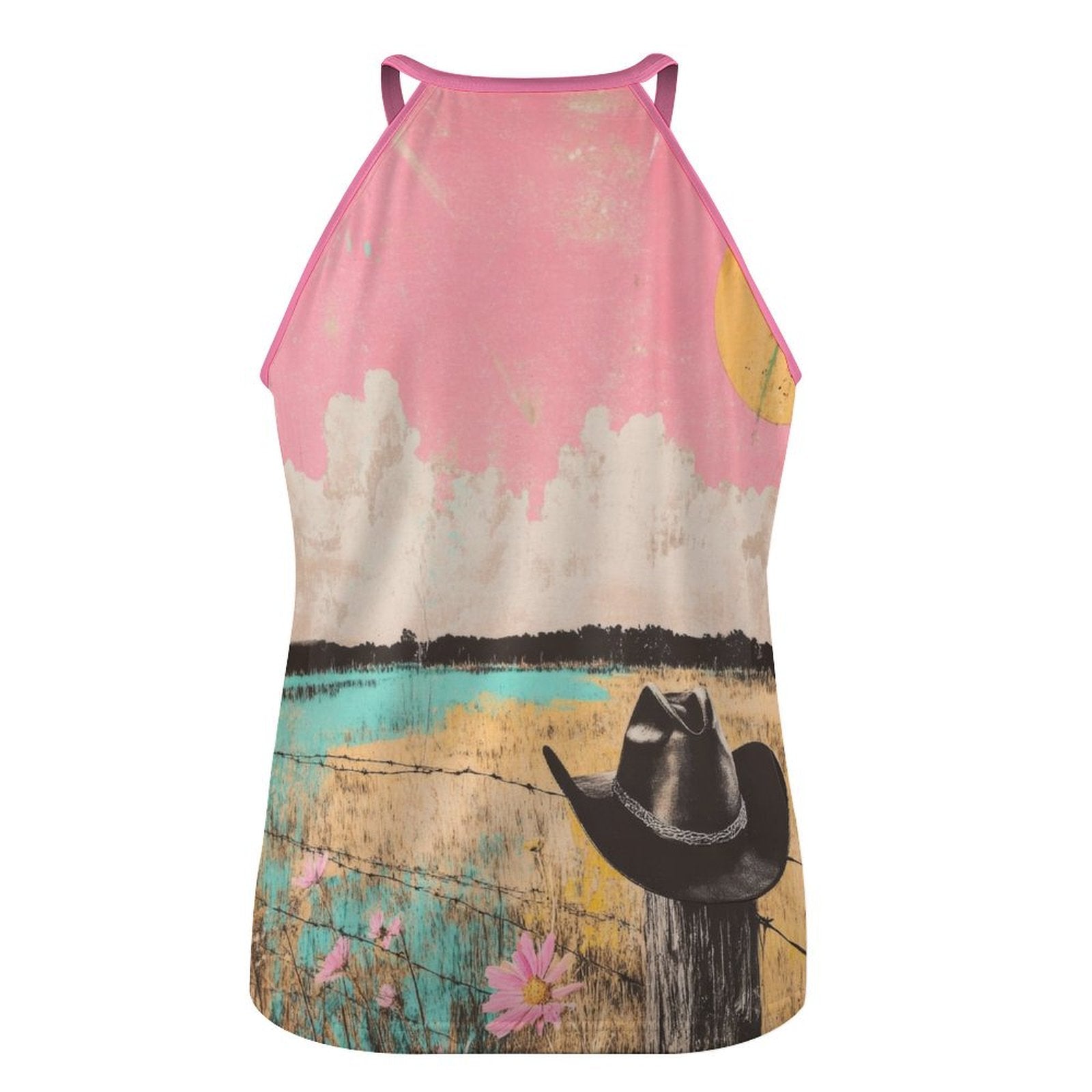 Baha Ranch Cowgirl on the Moon Retro Pop Western Tank Top Baha Ranch Western Wear