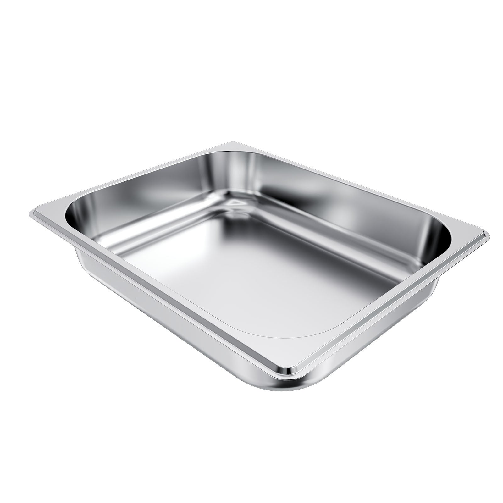 4 Pack Stainless Steam Hotel Pan, 1/2 Size Table Steam Pan, 2.5 Inch Deep Anti Jam Restaurant Supplies Reusable Rustproof Catering Storage for Home, Party, Restaurant, Hotel, Buffet