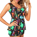 Baha Ranch Neon Rodeo Tankini & Boy Shorts Swim Set Baha Ranch Western Wear