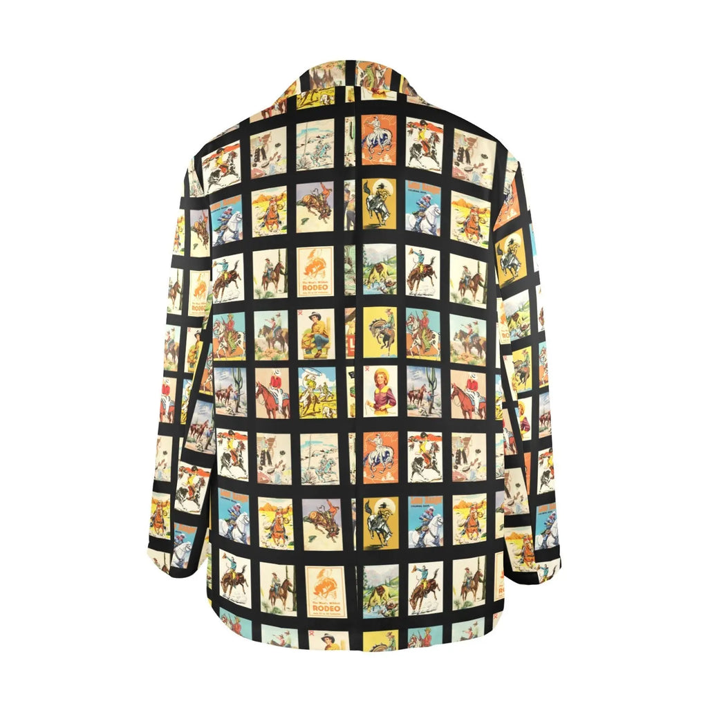Baha Ranch Vintage Cowboy Collage Women's Western Blazer Baha Ranch Western Wear