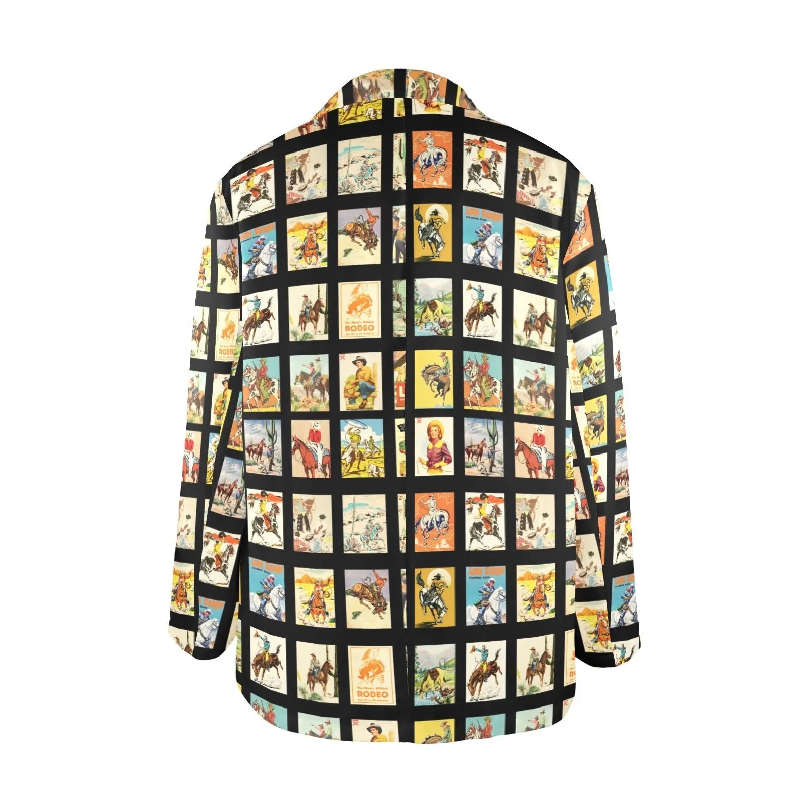 Baha Ranch Vintage Cowboy Collage Women's Western Blazer Baha Ranch Western Wear