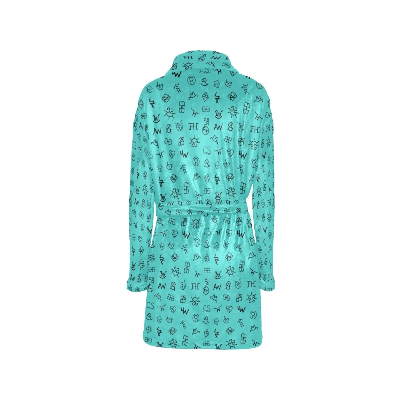 Turquoise Cattle Brands Women's Western Bath Robe Baha Ranch Western Wear