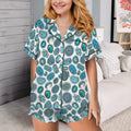 Baha Ranch Turquoise Crazy Satin Ruffle Western Pajama Set Baha Ranch Western Wear