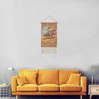 Saddle Up Western Wall Decor Linen Hanging Poster with Fringe Made in America Baha Ranch Western Wear