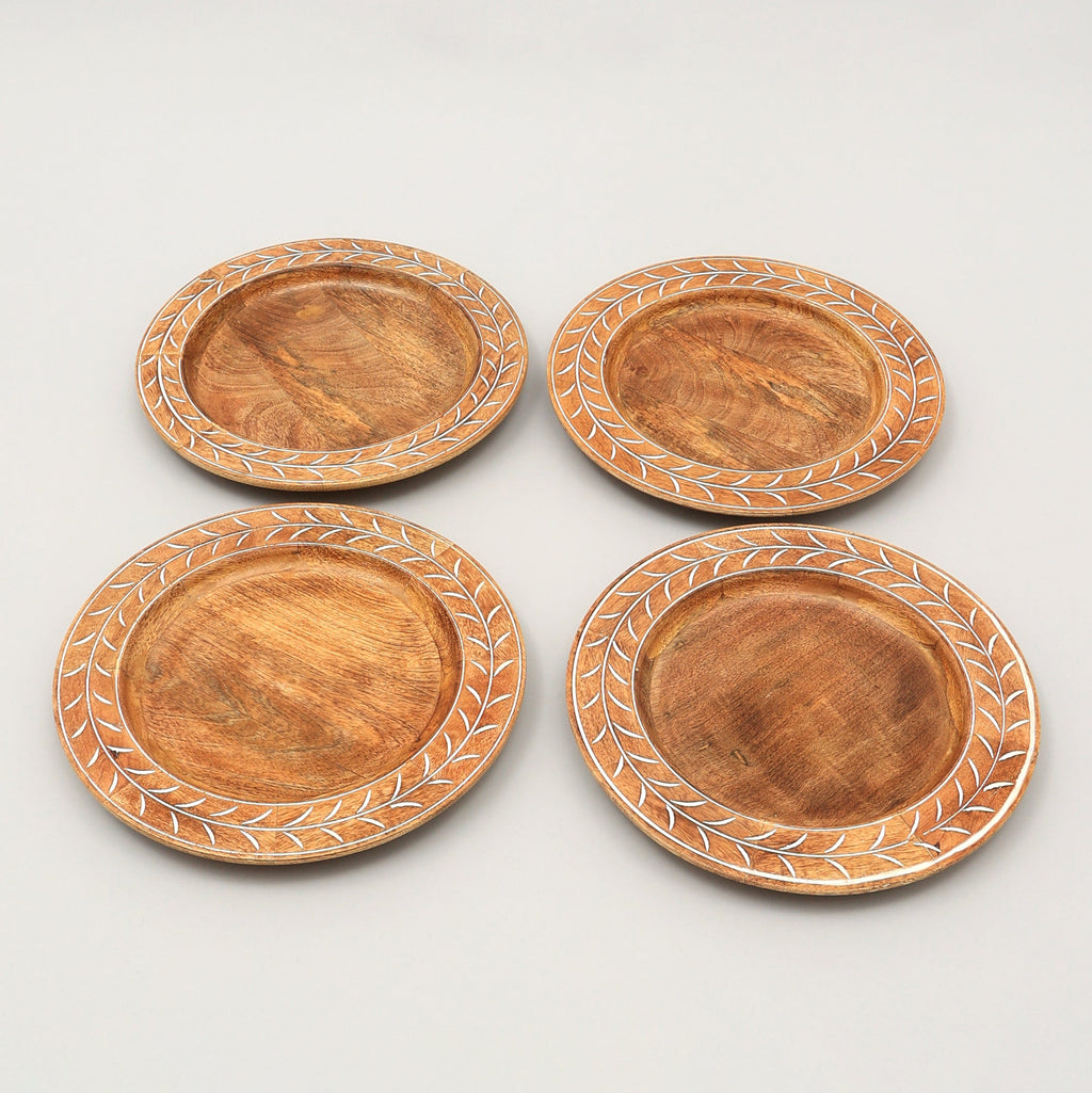Handcrafted 13' Wood Charger Plate Wooden Dinning Placemat Artisan Wood Tableware